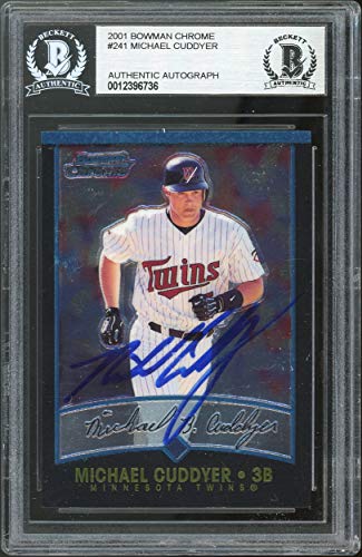 Rangers Michael Cuddyer Authentic Signed 2001 Bowman Chrome #241 Card BAS Slab