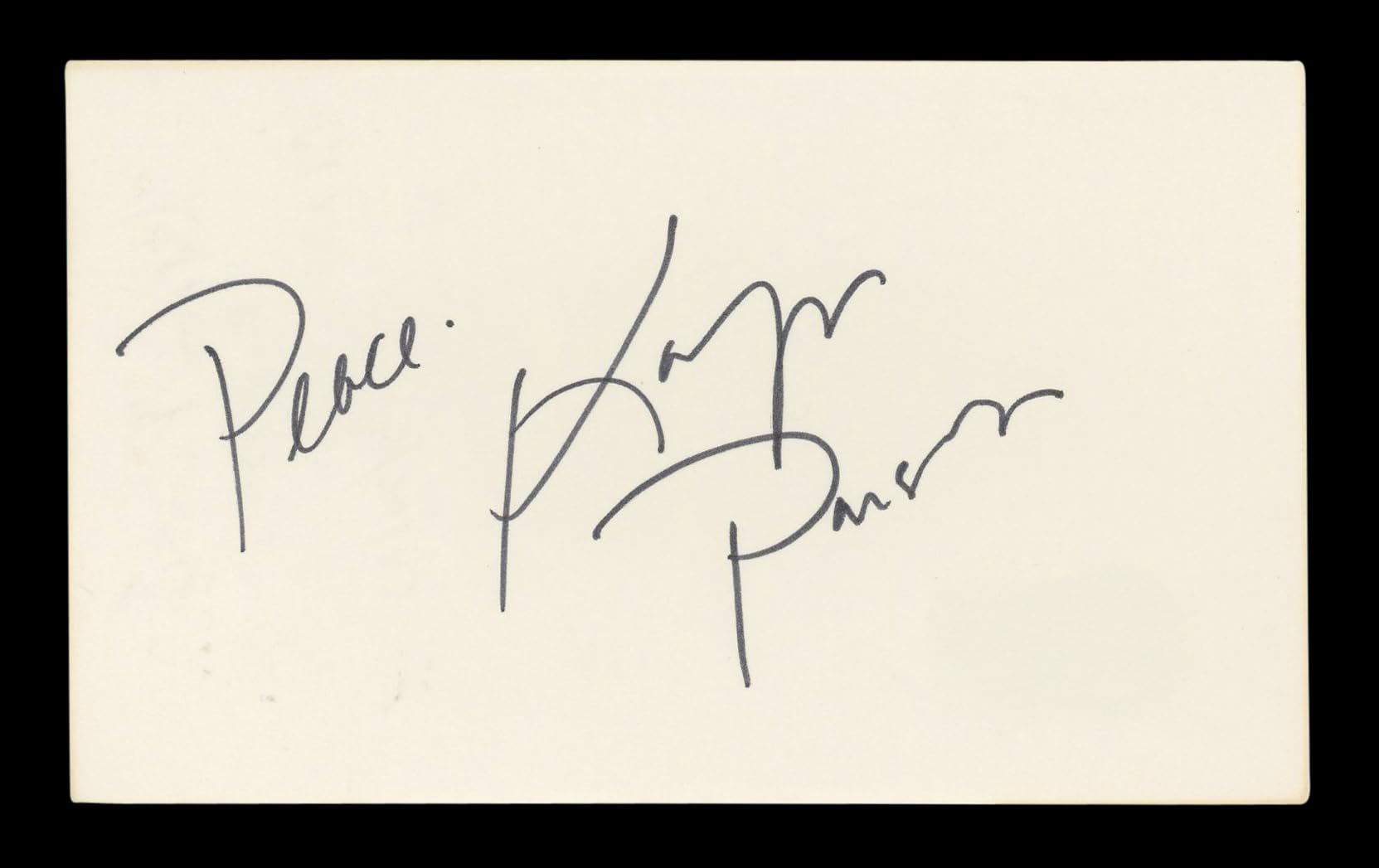 Karyn Parsons Fresh Prince of Bel-Air "Peace" Signed 3x5 Index Card BAS #BL96473