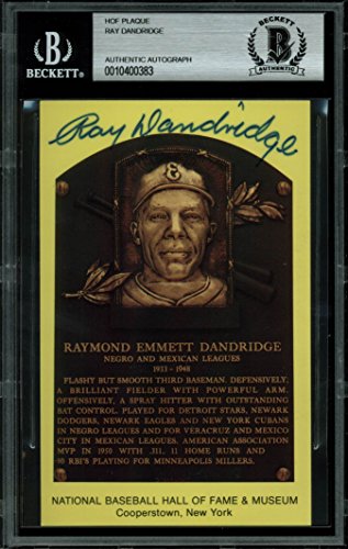 Ray Dandridge Authentic Signed 3.5x5.5 HOF Plaque Postcard BAS Slabbed