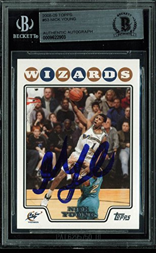 Wizards Nick Young Authentic Signed Card 2008 Topps #53 BAS Slabbed