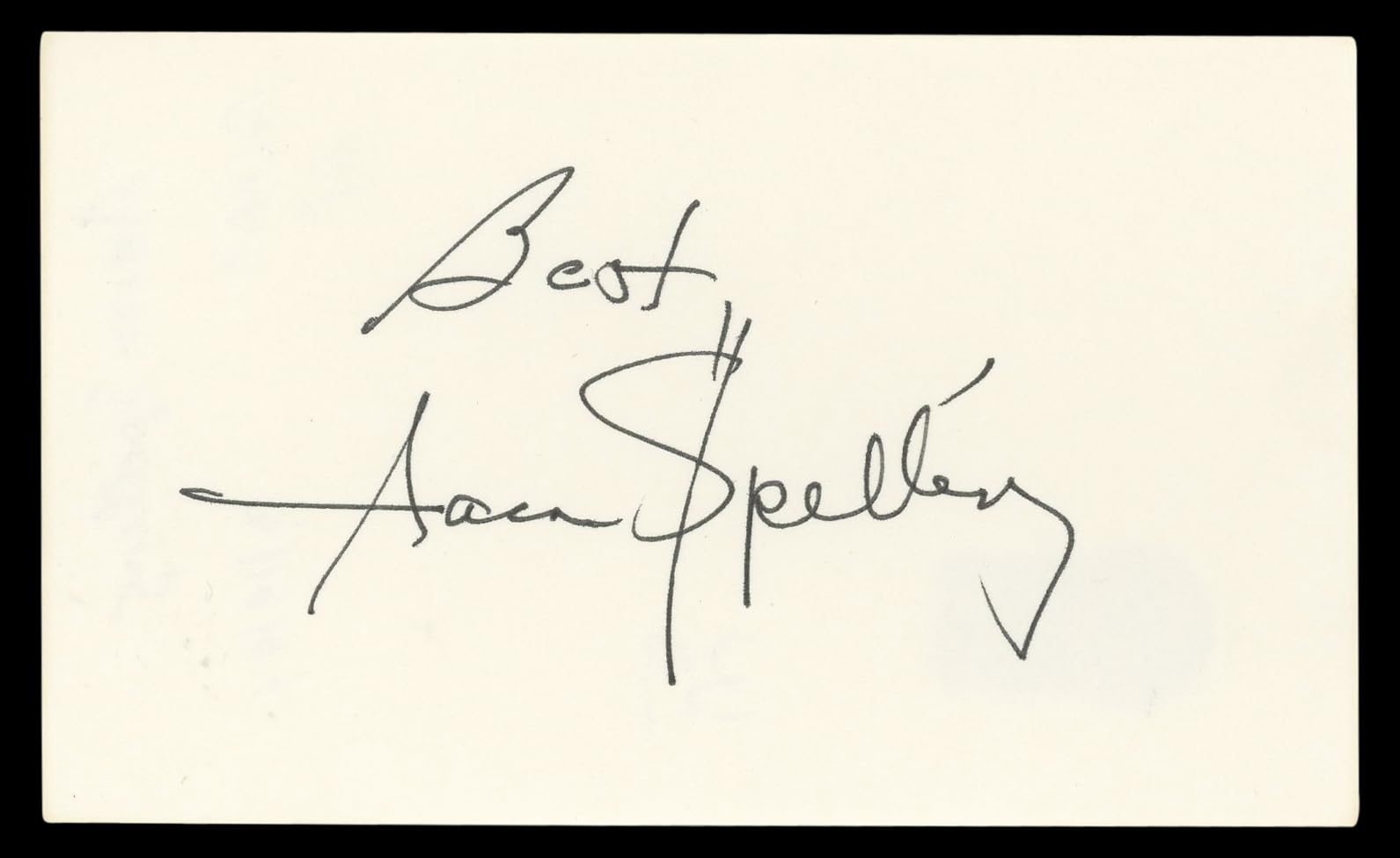 Aaron Spelling Charlie's Angels "Best" Signed 3x5 Index Card BAS #BL96868
