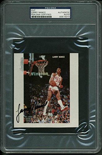 Suns Larry Nance Authentic Signed 4.25X5 Cut Autographed PSA/DNA Slabbed