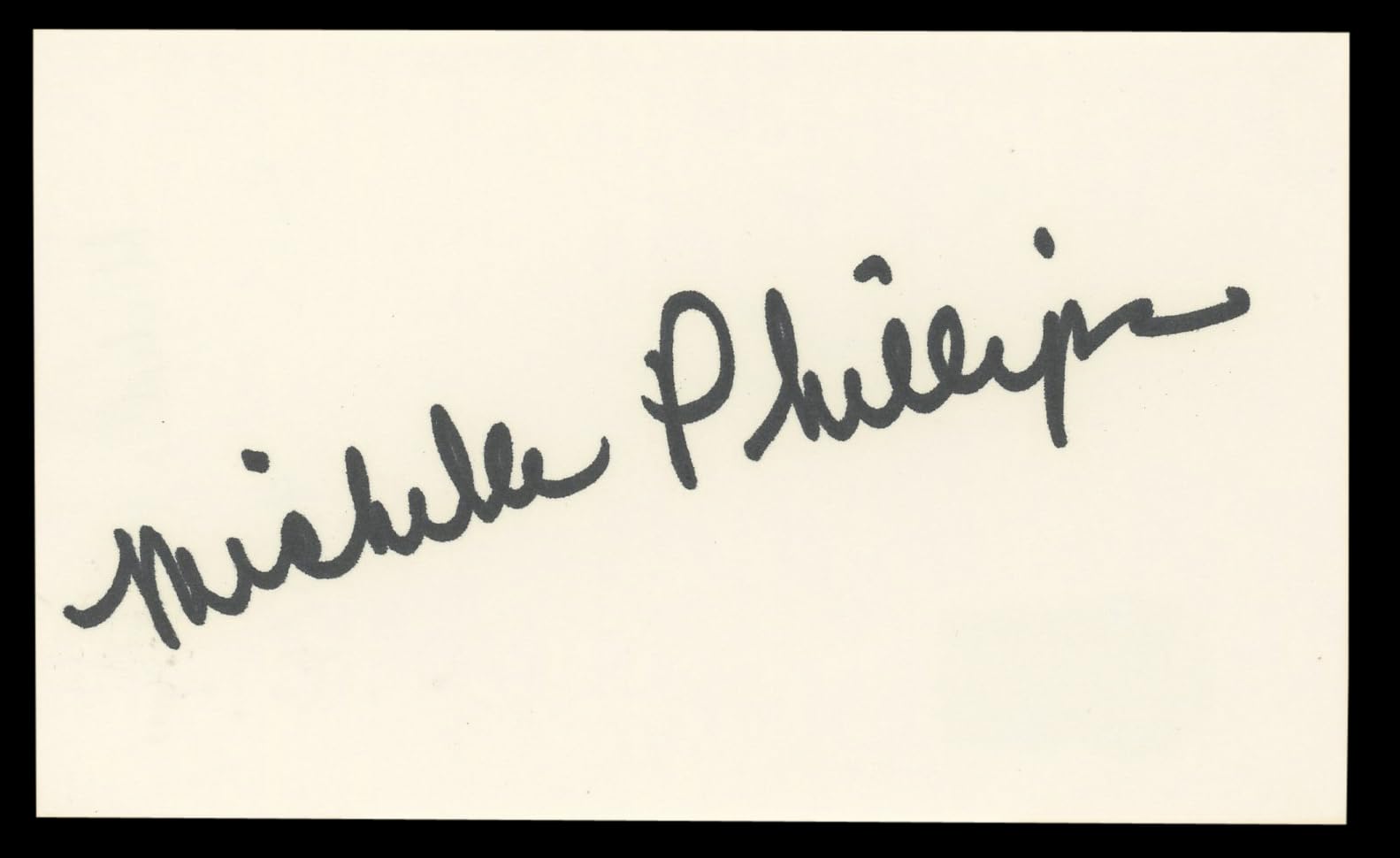 Michelle Phillips Knots Landing Authentic Signed 3x5 Index Card BAS #BL98854