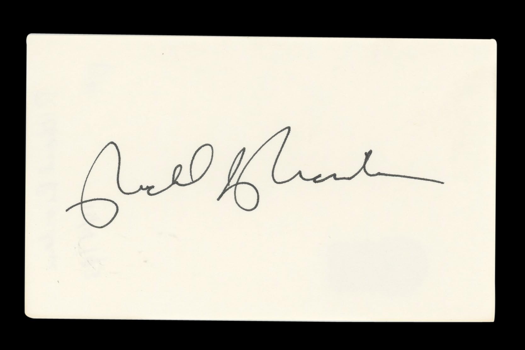Richard Riordan Mayor Authentic Signed 3x5 Index Card Autographed BAS #AD70235