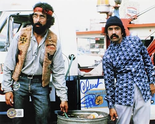 Cheech Marin & Tommy Chong Up in Smoke Signed 8x10 Horizontal Keg Photo BAS