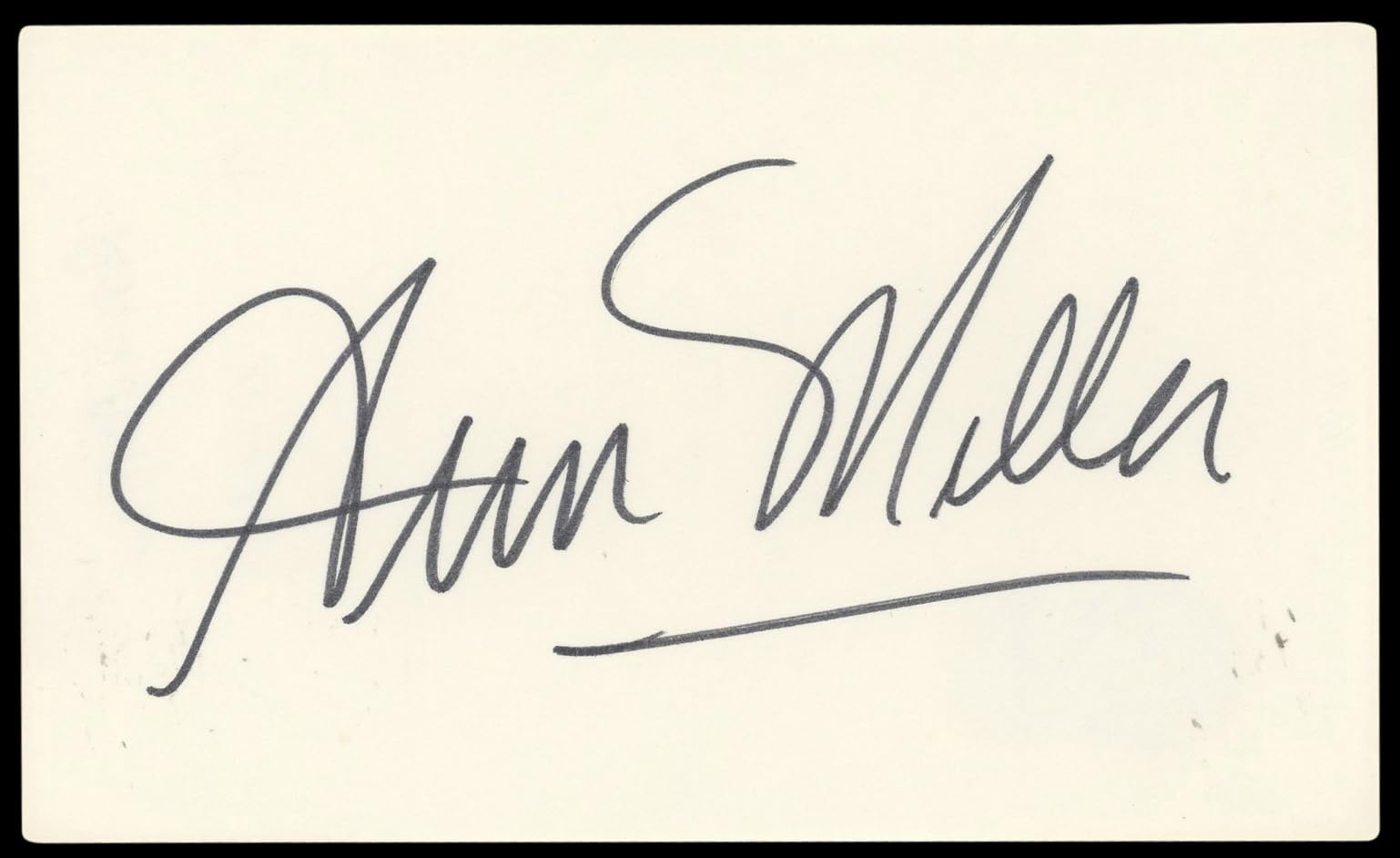 Ann Miller Mulholland Drive Authentic Signed 3x5 Index Card BAS #BN89124