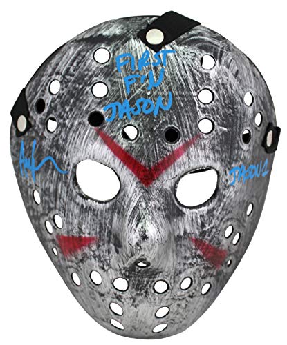 Ari Lehman Friday The 13th "First F'n Jason" Signed Silver Jason Mask BAS Wit
