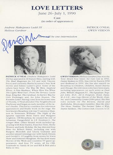 Patrick O'Neal Love Letters Authentic Signed 5.5x8.5 Program BAS #BK43333