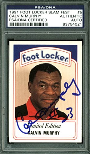 Rockets Calvin Murphy Signed Card 1991 Foot Locker Slam Fest #5 PSA/DNA Slabbed