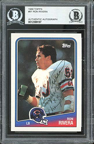 Bears Ron Rivera Authentic Signed 1988 Topps #81 Card Autographed BAS Slabbed