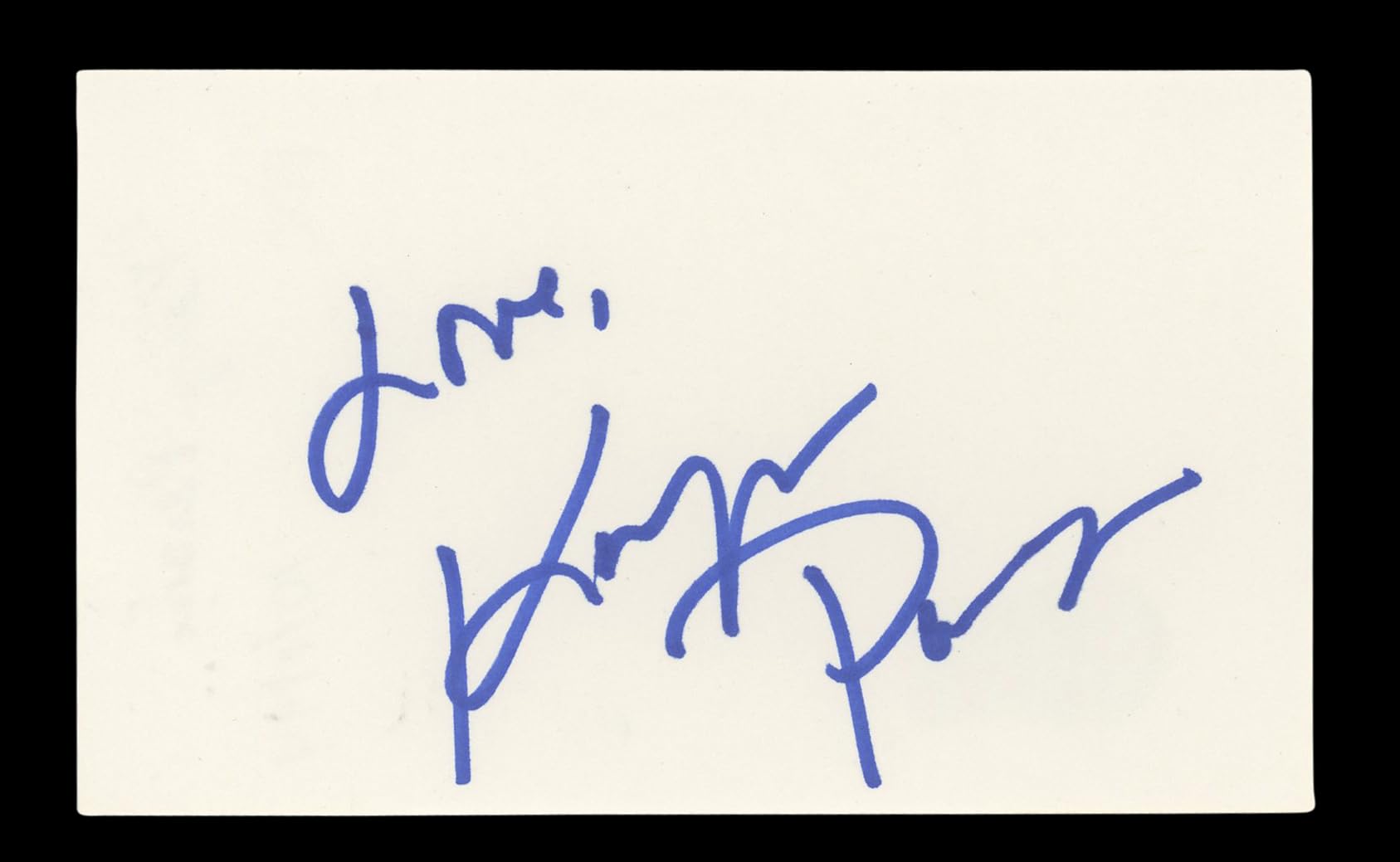 Karyn Parsons Fresh Prince of Bel-Air "Love" Signed 3x5 Index Card BAS #BL96474