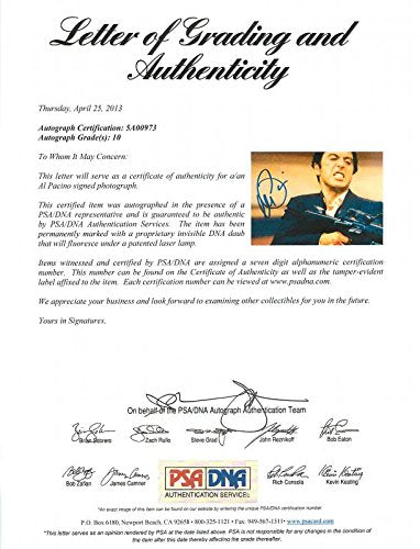 Al Pacino Scarface Signed 11X14 Photo Graded Perfect 10! PSA/DNA ITP #5A00973