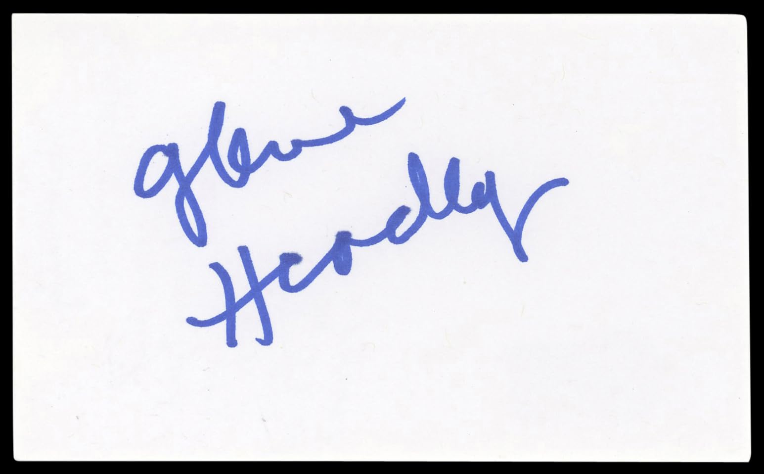 Glenne Headly Dick Tracy Signed 3x5 Index Card Autographed BAS #AD70382