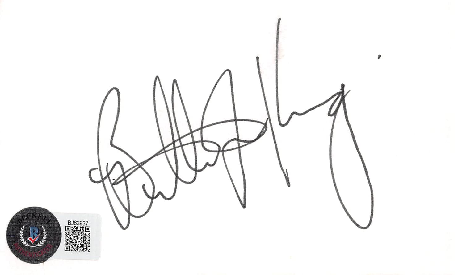 Billie Jean King Battle Of The Sexes Signed 3x5 Index Card BAS #BJ63937