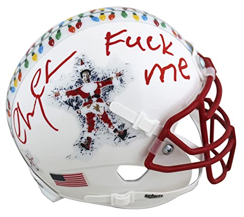 Chevy Chase Christmas Vacation "F*** Me" Signed Schutt Mini Helmet BAS #WM69391
