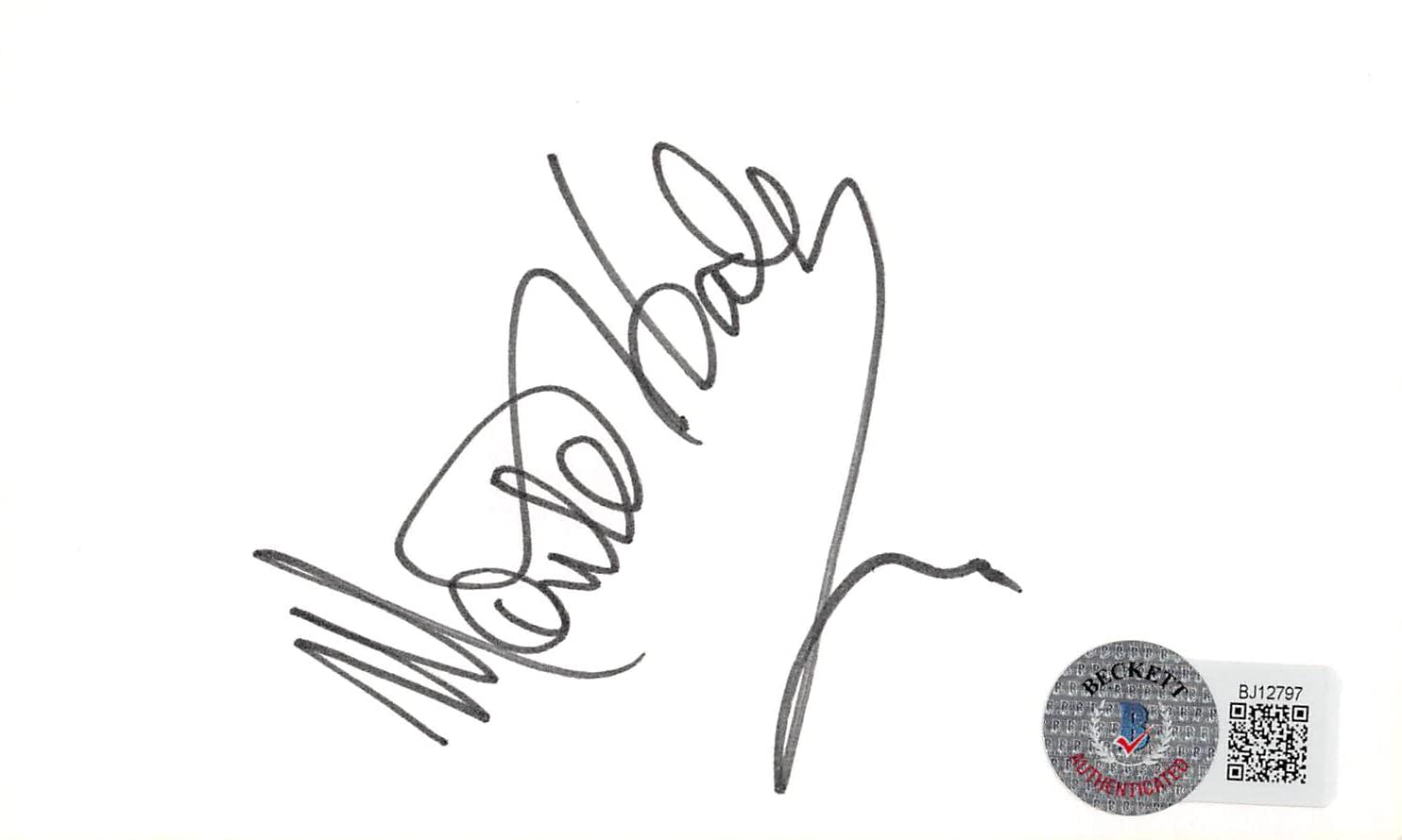 Monte Hale Giant Authentic Signed 3x5 Index Card Autographed BAS #BJ12797