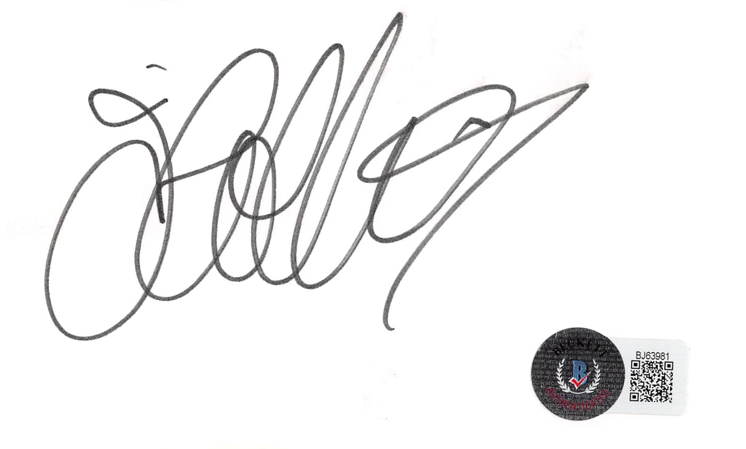 Joan Collins Dynasty Authentic Signed 3x5 Index Card Autographed BAS #BJ63981