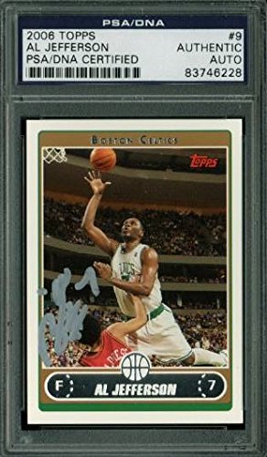 Celtics Al Jefferson Authentic Signed Card 2006 Topps #9 PSA/DNA Slabbed