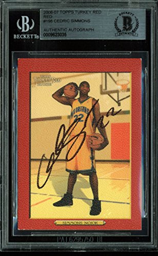 Hornets Cedric Simmons Signed Card 2006 Topps Turkey Red RC #198 BAS Slabbed