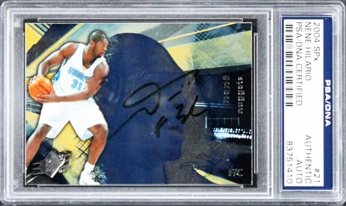 Nuggets Nene Hilario Authentic Signed Card 2004 SPx #21 PSA/DNA Slabbed