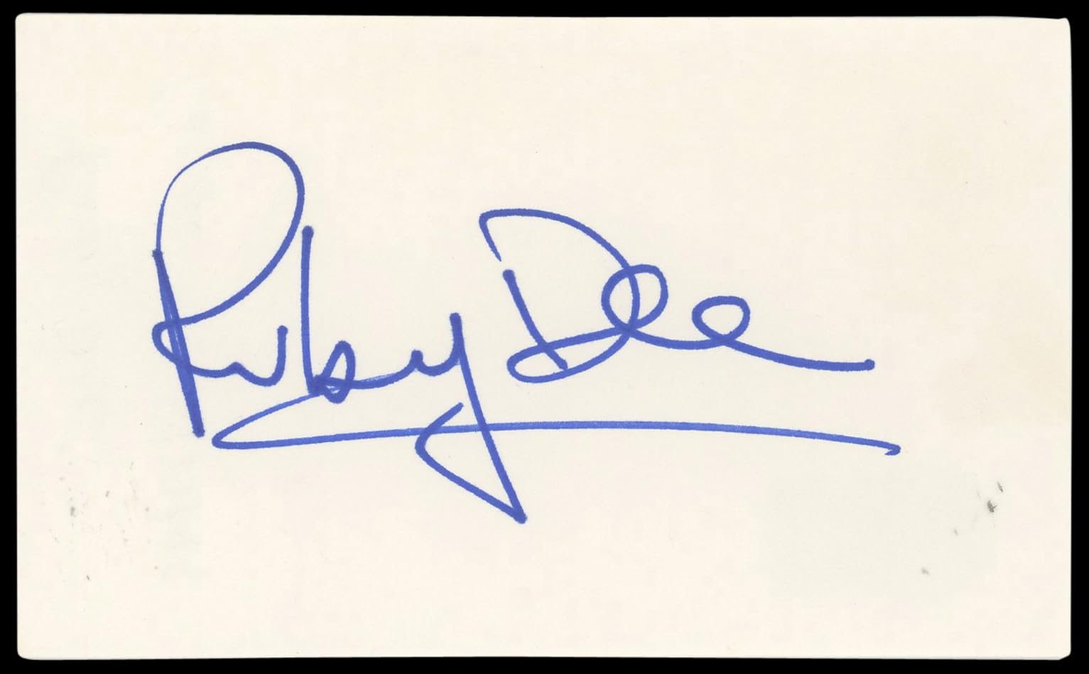 Ruby Dee Do the Right Thing Authentic Signed 3x5 Index Card BAS #BN89229