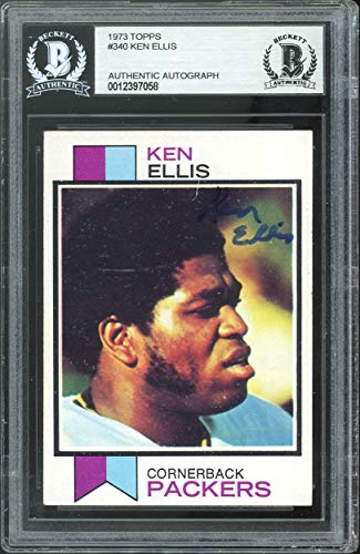 Packers Ken Ellis Authentic Signed 1973 Topps #340 Card BAS Slabbed