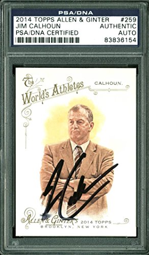 Uconn Jim Calhoun Signed Card 2014 Topps Allen & Ginter #259 PSA/DNA Slabbed