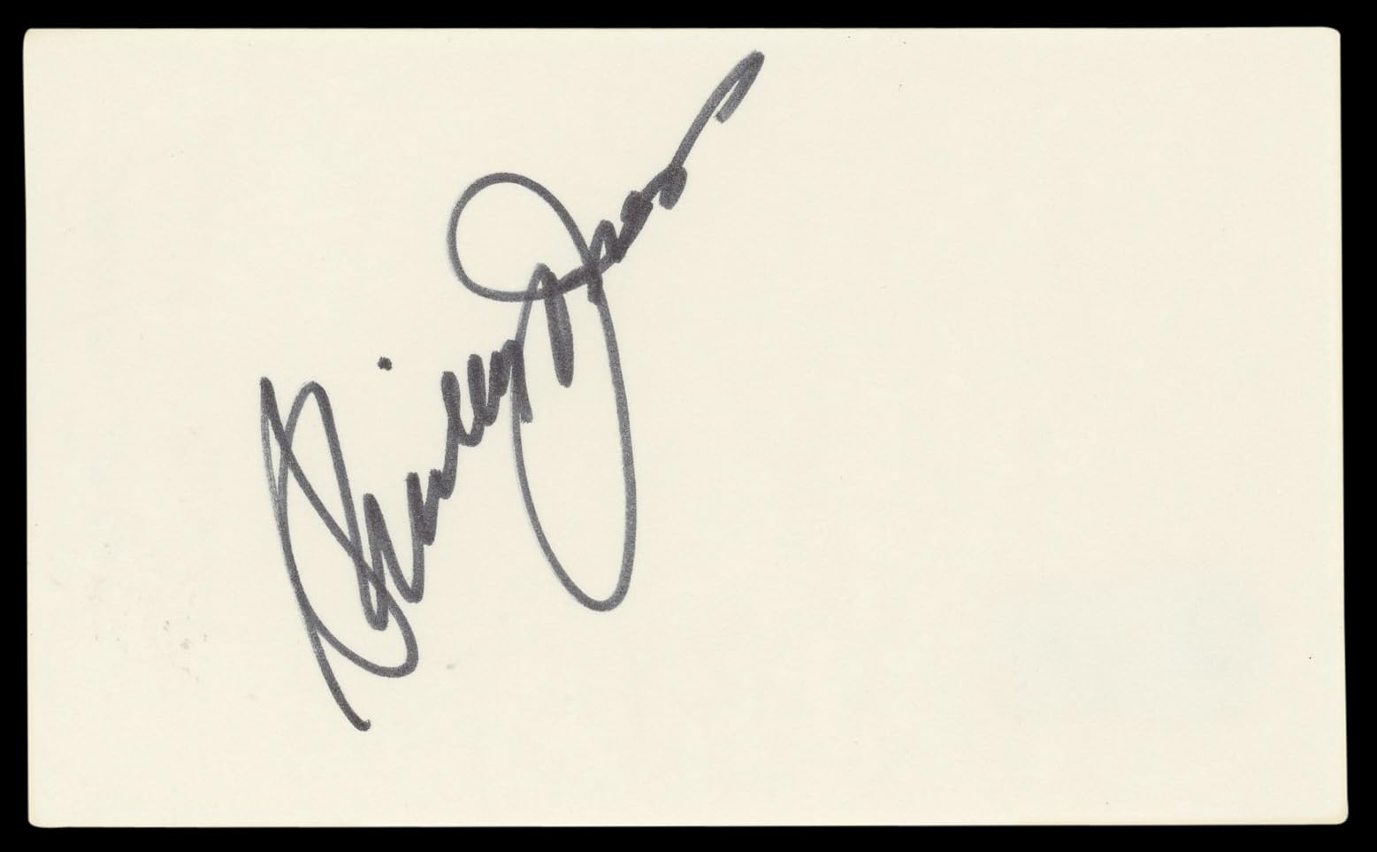 Shirley Jones Elmer Gantry Authentic Signed 3x5 Index Card BAS #BL98578