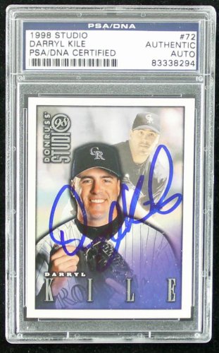 Rockies Darryl Kile Authentic Signed Card 1998 Studio #72 PSA/DNA Slabbed