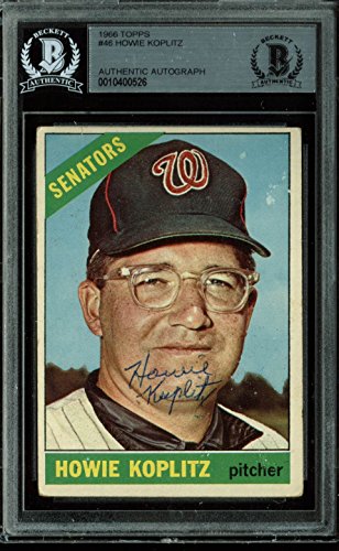Senators Howie Koplitz Authentic Signed 1966 Topps #46 Auto Card BAS Slabbed
