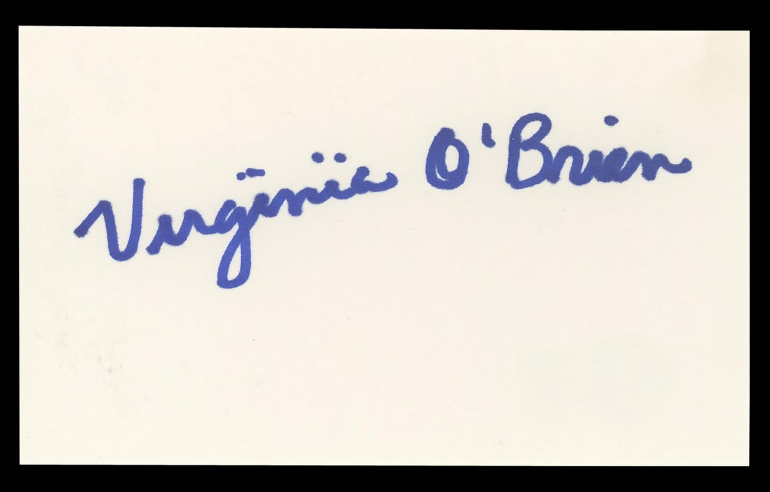Virginia O'Brien The Harvey Girls Authentic Signed 3x5 Index Card BAS #BL98839
