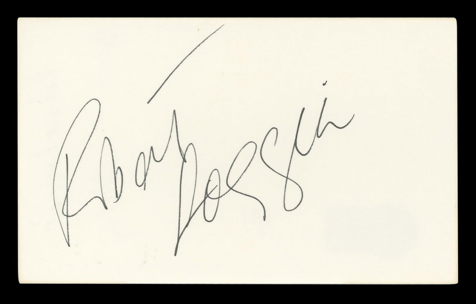 Robert Loggia Big Authentic Signed 3x5 Index Card Autographed BAS #BL96581