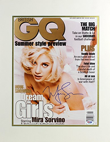 Mira Sorvino Authentic Signed Matted GQ Magazine Cover Photo PSA/DNA #J00131
