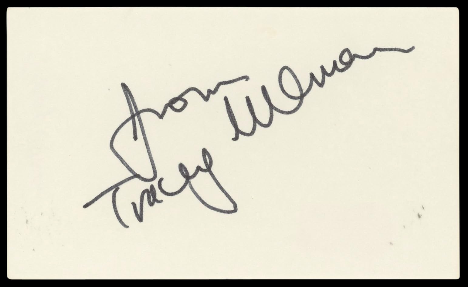 Tracey Ullman The Tracey Ullman Show Signed 3x5 Index Card BAS #BN89427