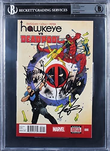 (3) Stan Lee, Liefeld & Nicieza Marvel Signed Hawkeye Vs Deadpool Comic BAS Slab