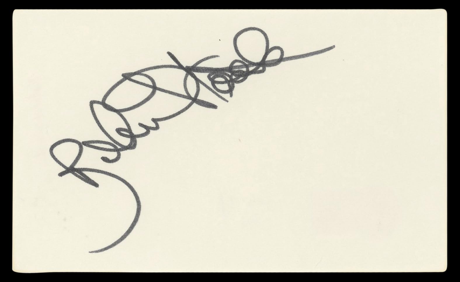 Robert Stack Airplane! Authentic Signed 3x5 Index Card Autographed BAS #BL96877