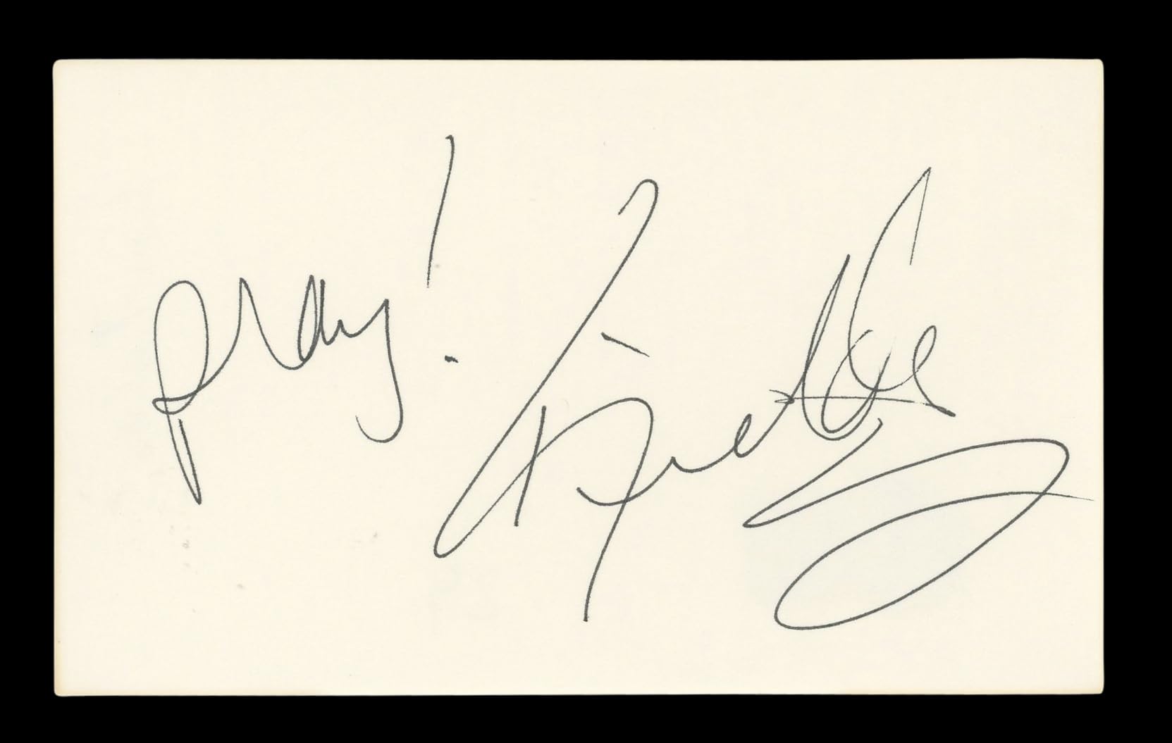 Kim Fields "Pray!" Authentic Signed 3x5 Index Card Autographed BAS #BL96617