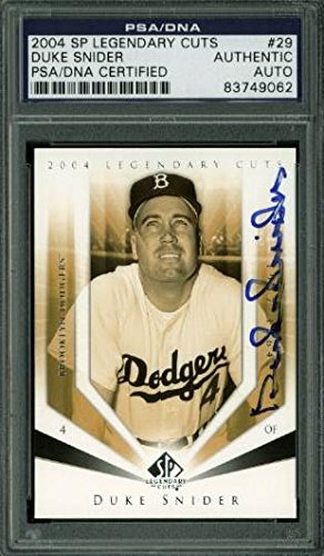Dodgers Duke Snider Signed Card 2004 Sp Legendary Cuts #29 PSA/DNA Slabbed