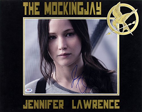 Jennifer Lawrence Hunger Games Mockingjay Signed Matted 11X14 photo PSA #AA20200