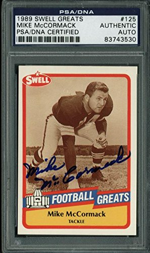 Browns Mike Mccormack Signed Card 1989 Swell Greats #125 PSA Slabbed #83743530