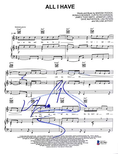 LL Cool J Authentic Signed All I Have 8.5x11 Music Sheet Photo BAS #H13903