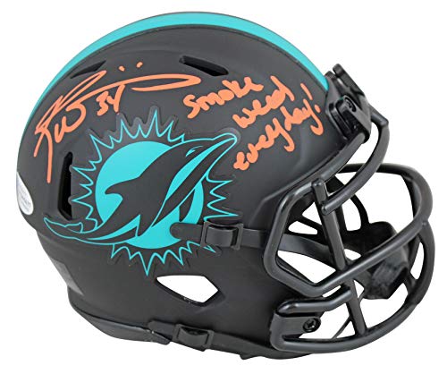 Dolphins Ricky Williams "SWE" Signed Eclipse Speed Mini Helmet BAS Witnessed