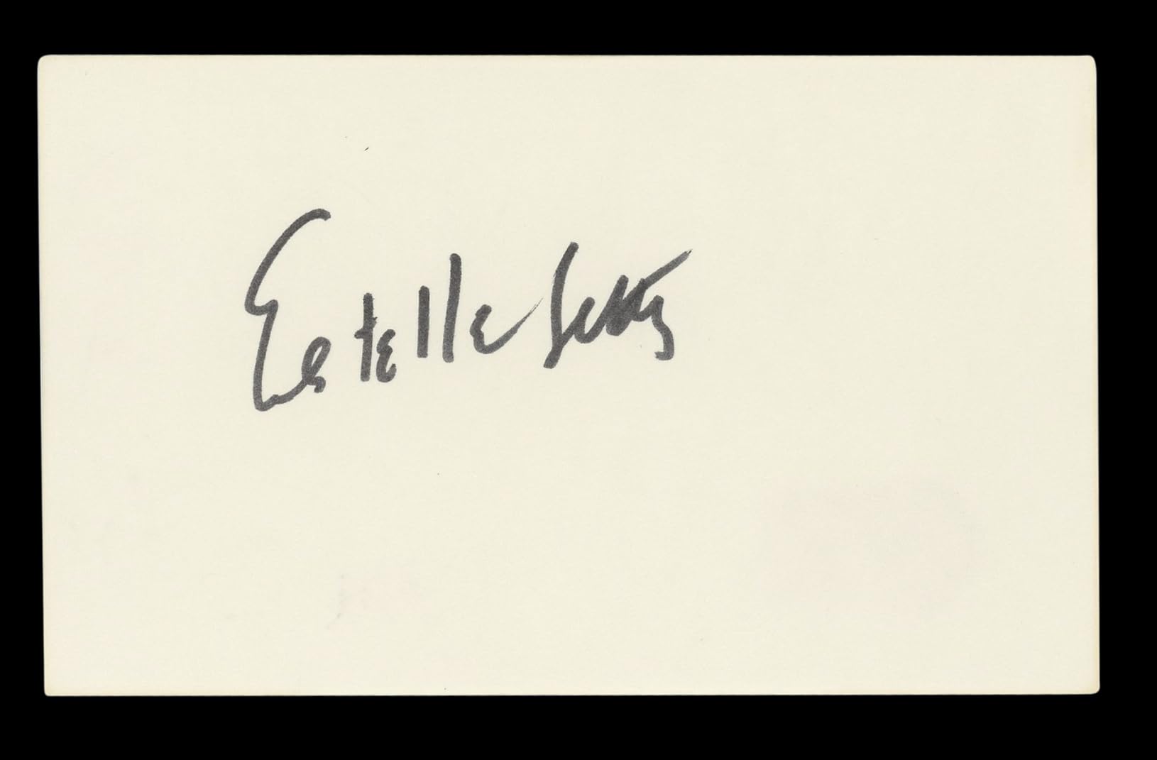 Estelle Getty The Golden Girls Authentic Signed 3x5 Index Card BAS #BL96539