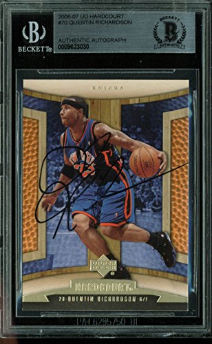 Knicks Quenton Richardson Signed Card 2006 UD Hardcourt #70 BAS Slabbed