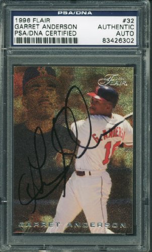 Angels Garret Anderson Authentic Signed Card 1996 Flair #32 PSA/DNA Slabbed