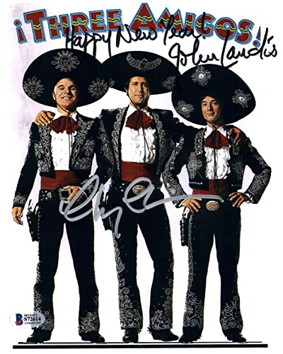 Chevy Chase & John Landis Three Amigos! Authentic Signed 8x10 Photo BAS #S72614