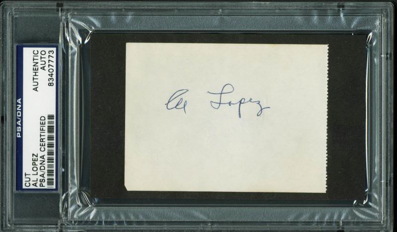 White Sox Al Lopez Authentic Signed 2.75X3.75 Cut Autographed PSA/DNA Slabbed