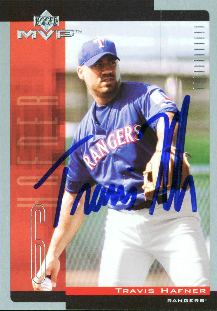 Rangers Travis Hafner Authentic Signed Card 2001 Upper Deck MVP #88 w/ COA