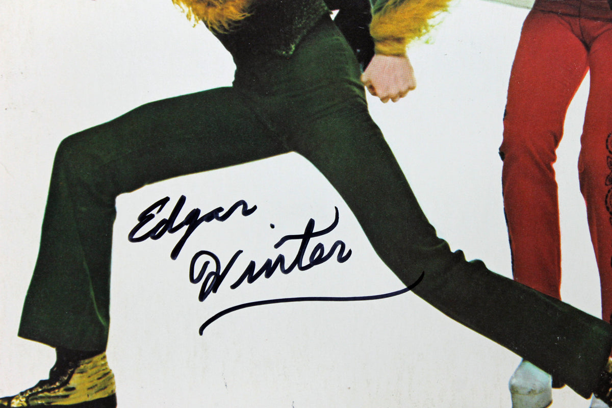 Edgar Winter Authentic Signed Shock Treatment Album Cover PSA/DNA #AB43093