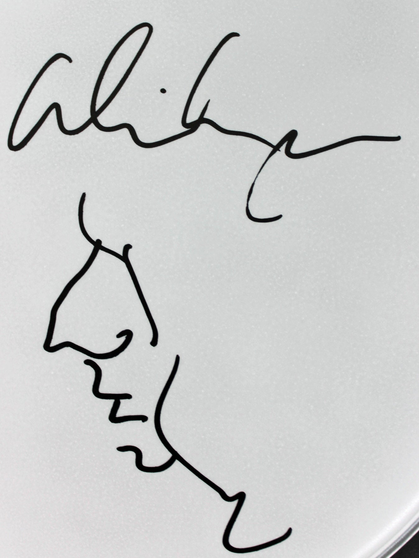 Alice Cooper Signed Drumhead w/ Hand Drawn Self Portrait Sketch PSA ITP #7A26771